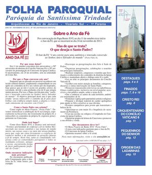 Folha Paroquial da Santíssima Trindade - Flamengo - RJ (novembro/2012)