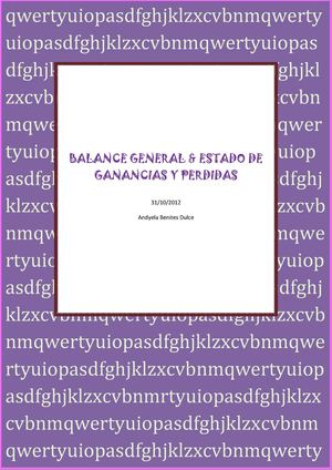 balance general & estado de ganancias y perdidas