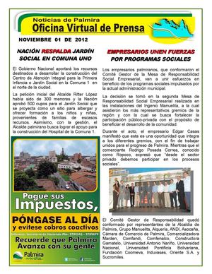 NOTICIAS DE PALMIRA NOVIEMBRE 1