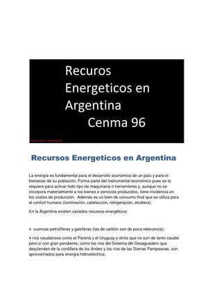 Recursos Energeticos en Argentina
