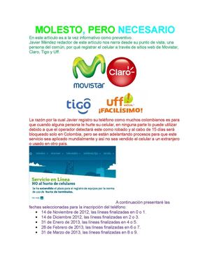 Molesto, pero necesario