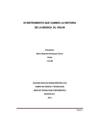 informe acerca del violin