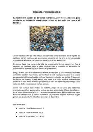 MOLESTO, PERO NECESARIO