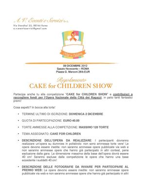 REGOLAMENTO COMPLETO COMPETIZIONE CAKE FOR CHILDREN