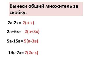 Вынесение общего множителя за скобку