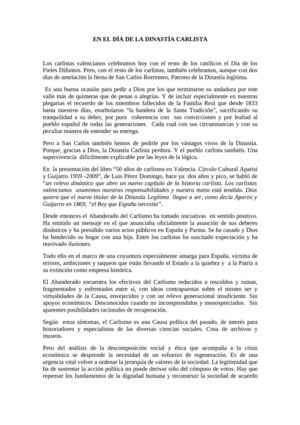 EN EL DIA DE LA DINASTÍA CARLISTA