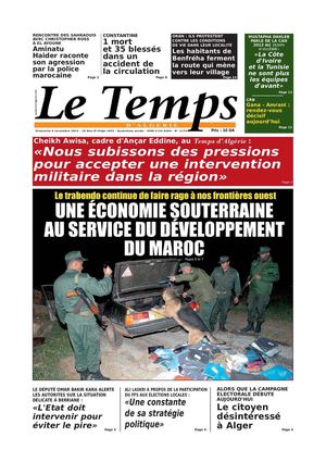 Le Temps d'Algérie Editions du Dimanche 04 Novembre 2012