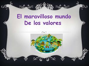 el maravilloso mundo de los valores