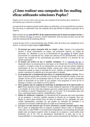 ¿Cómo realizar una campaña de fax mailing eficaz utilizando soluciones Popfax?