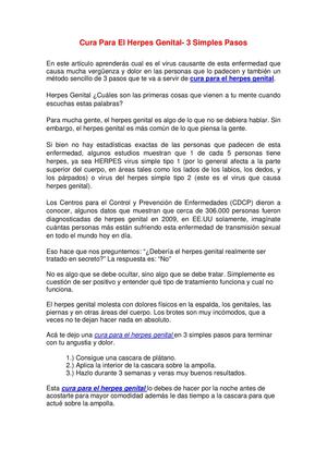 Cura Para El Herpes Genital- 3 Simples Pasos
