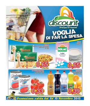 volantino al discount dal 1 al  10 novembre