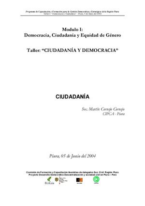 3. Taller. Ciudadanía. U. de Piura