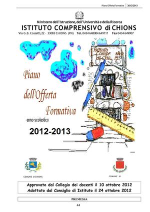 Piano Offerta Formativa 2012/2013 - Istituto Comprensivo di Chions