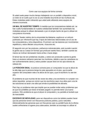 Como usar sus equipos de forma correcta