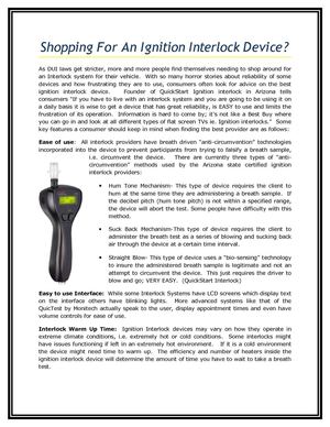 Shopping For an Ignition Interlock Device?