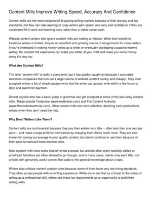 Content Mills Improve Writing Speed, Accuracy And Confidence
