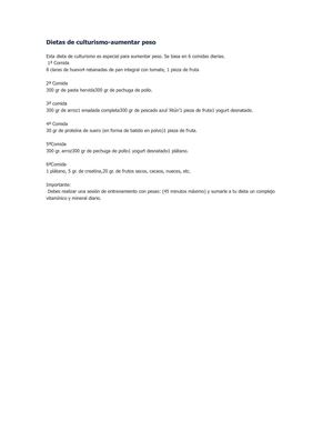 Dieta de culturismo