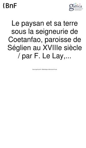 Coetanfao - le Lay - 1911