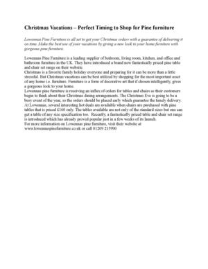 Christmas Vacations – Perfect Timing to Shop for Pine furniture