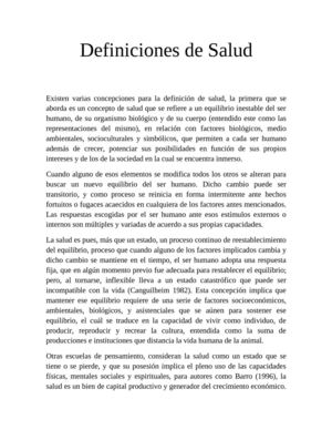 Definiciones de Salud