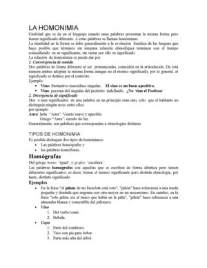 LA HOMONIMIA Y USOS DE C,S Y Z