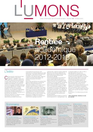 L'UMONS N°10 - Octobre 2012