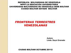 Delimitaciones de fronteras terrestres venezolana