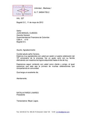 Cartas Protocolarias 