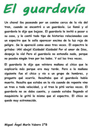 ARGUMENTO El guardavía-Miguel Ángel