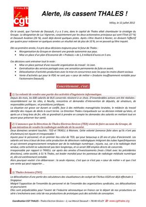 tract Alerte ils cassent thales 120712