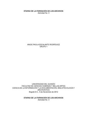 Etapas de la Formación de los Archivos 