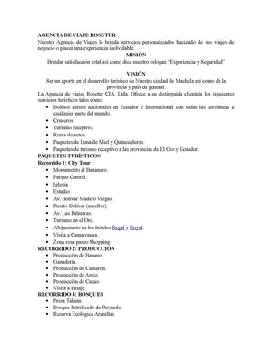 AGENCIA DE VIAJE ROSETUR