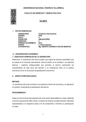 silabus de derecho de comercio internacional