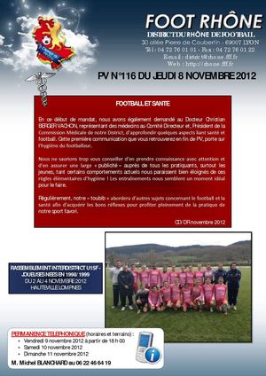 PV 116 du jeudi 8 novembre 2012