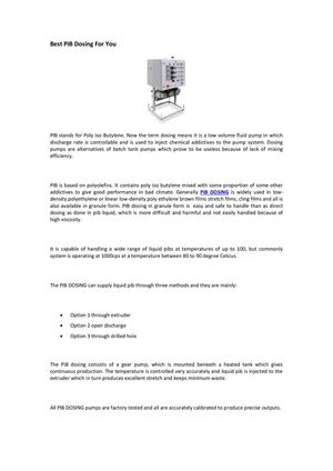 Best PiB Dosing For You