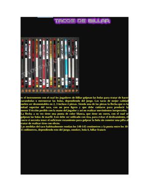 Billar deporte de precision