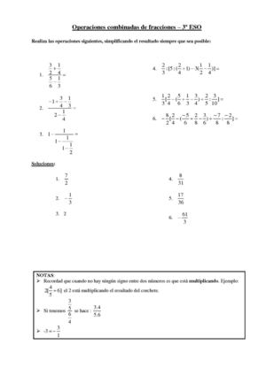 Operaciones combinadas de fracciones