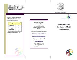 Triptico Licenciatura en Enseñanza del Inglés