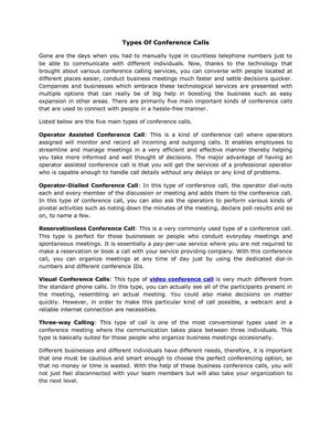 Types Of Conference Calls