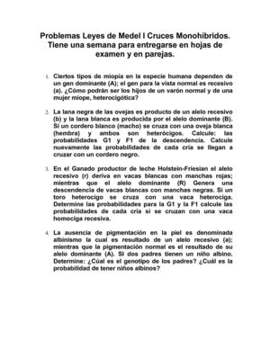 Tarea Cruces Monohíbridos 5to Año