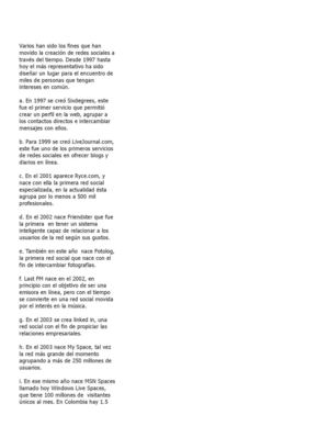 Historia de redes sociales