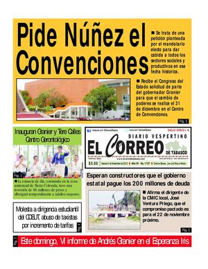 09 de Noviembre, Correo de Tabasco
