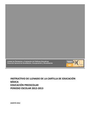 cartilla llenado para preescolar