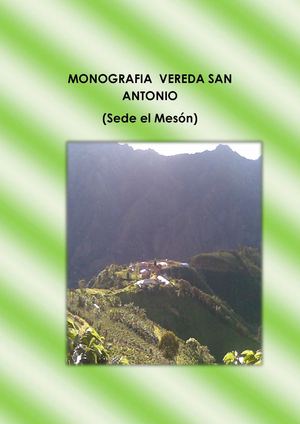 MONOGRAFÍA SEDE EL MESÓN VEREDA SAN ANTONIO