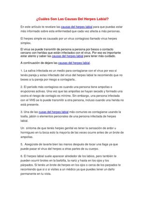 Cuáles Son Las Causas Del Herpes Labial