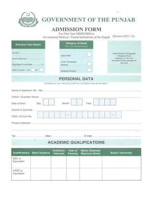 UHS MBBS Admission Form 2011-12 SAMPLE .pdf