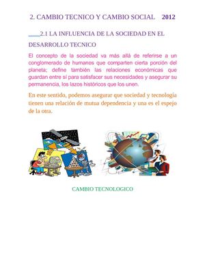 LA INFLUENCIA DE LA SOCIEDAD EN EL DESARROLLO TÉCNICO.