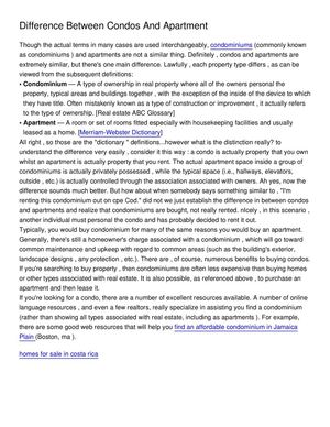 Difference Between Condos And Apartment S