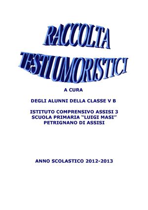 RACCOLTA TESTI UMORISTICI