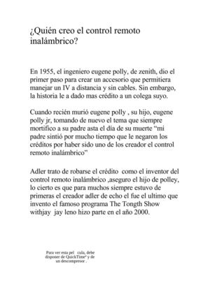 ¿Quien creo el control remoto inalámbrico?